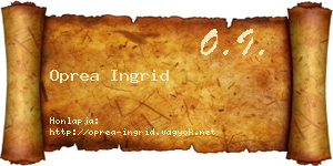 Oprea Ingrid névjegykártya